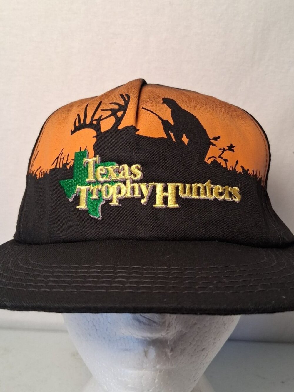 Vintage Texas Trophy Hunters Cap Hat Canvas Buck Deer Hunter Hunter Field USA - Picture 8 of 13
